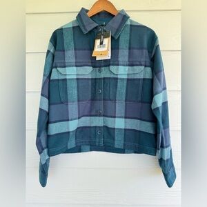 The North Face Women’s Plaid Flannel Shirt Jacket Algae Blue Size S NWT